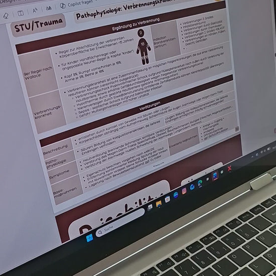 Digitale Rettungssanitäter-Lernkarten aus dem ResqJuMe Bundle auf dem Laptop
